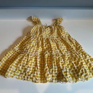 Cheeky plum, yellow gingham dress 4T